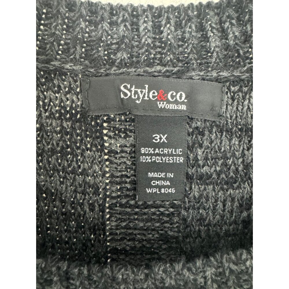 Size 3X 22 24 PATCHWORK EMBELLISHED SWEATER DRESS Knit‎ Fall Winter PLUS SIZE - Picture 6 of 7